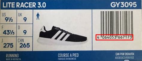 barcode adidas original|Adidas shoe identifier.